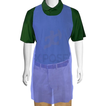 Xpose Safety Disposable Poly Aprons, Polyethylene, 48", Blue, 100 PK AP100B-X